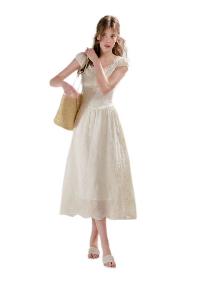 Lace Embroidered Midi Dress
