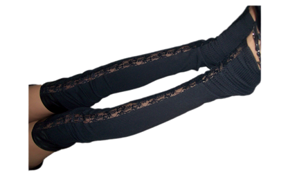 Lace Panel Overknee Socks