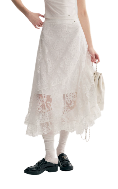 Layered Lace A-Line Skirt