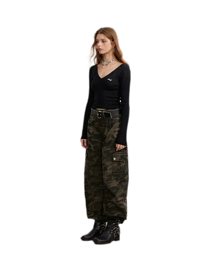 Vintage Curved-Leg Cargo Pants