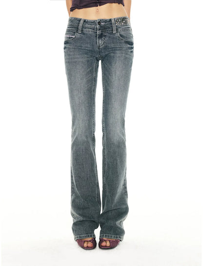 Vintage Washed Blue Denim Pants