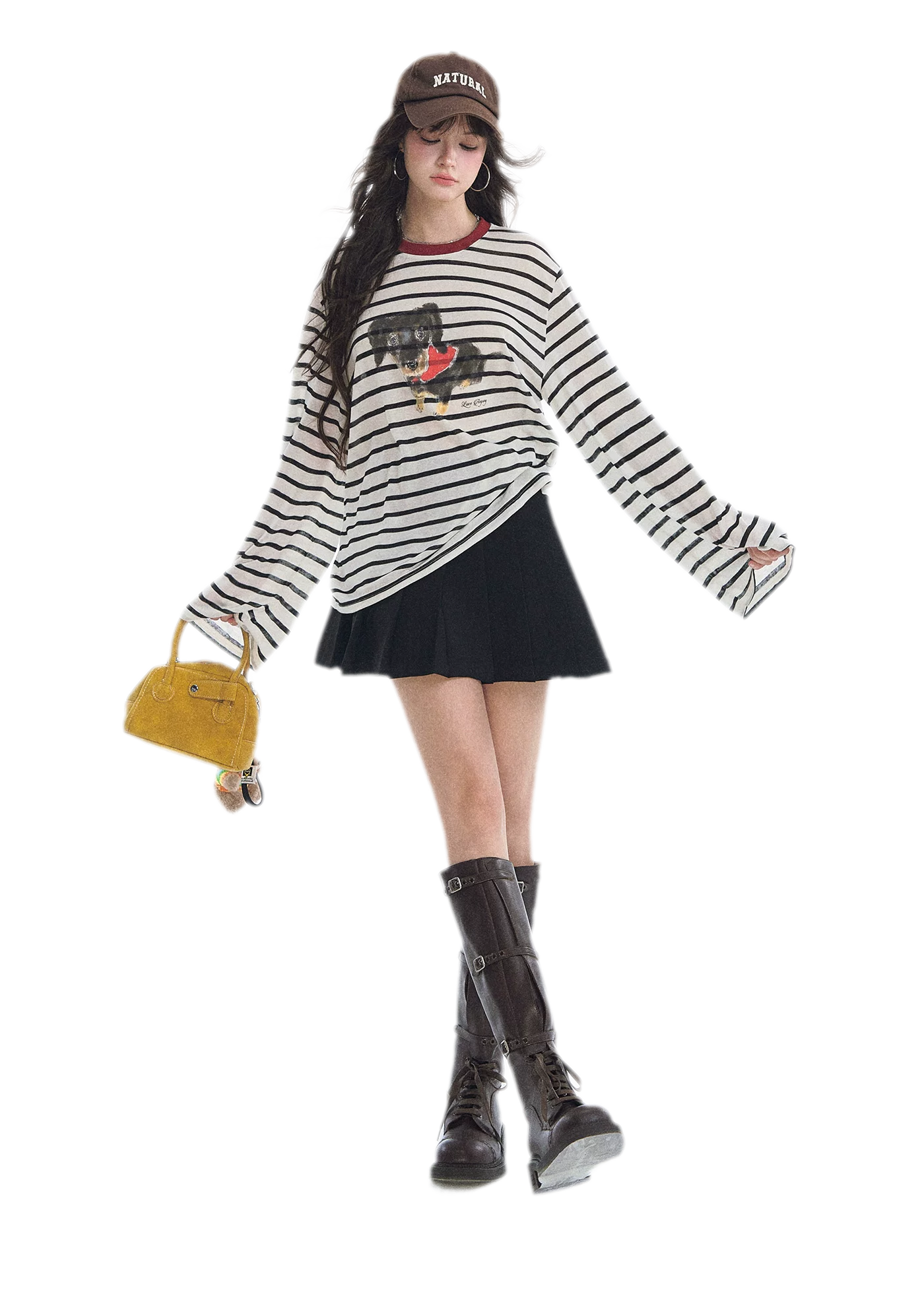 Asymmetrical Pleated A-Line Skort