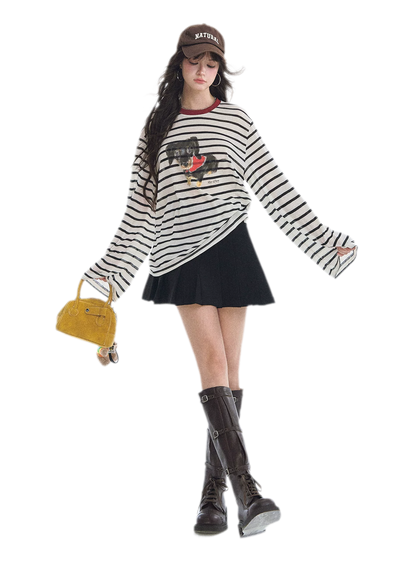 Asymmetrical Pleated A-Line Skort