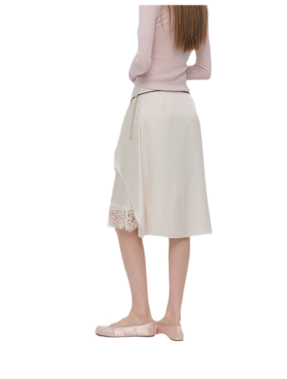 Silky Draped A-Line Skirt