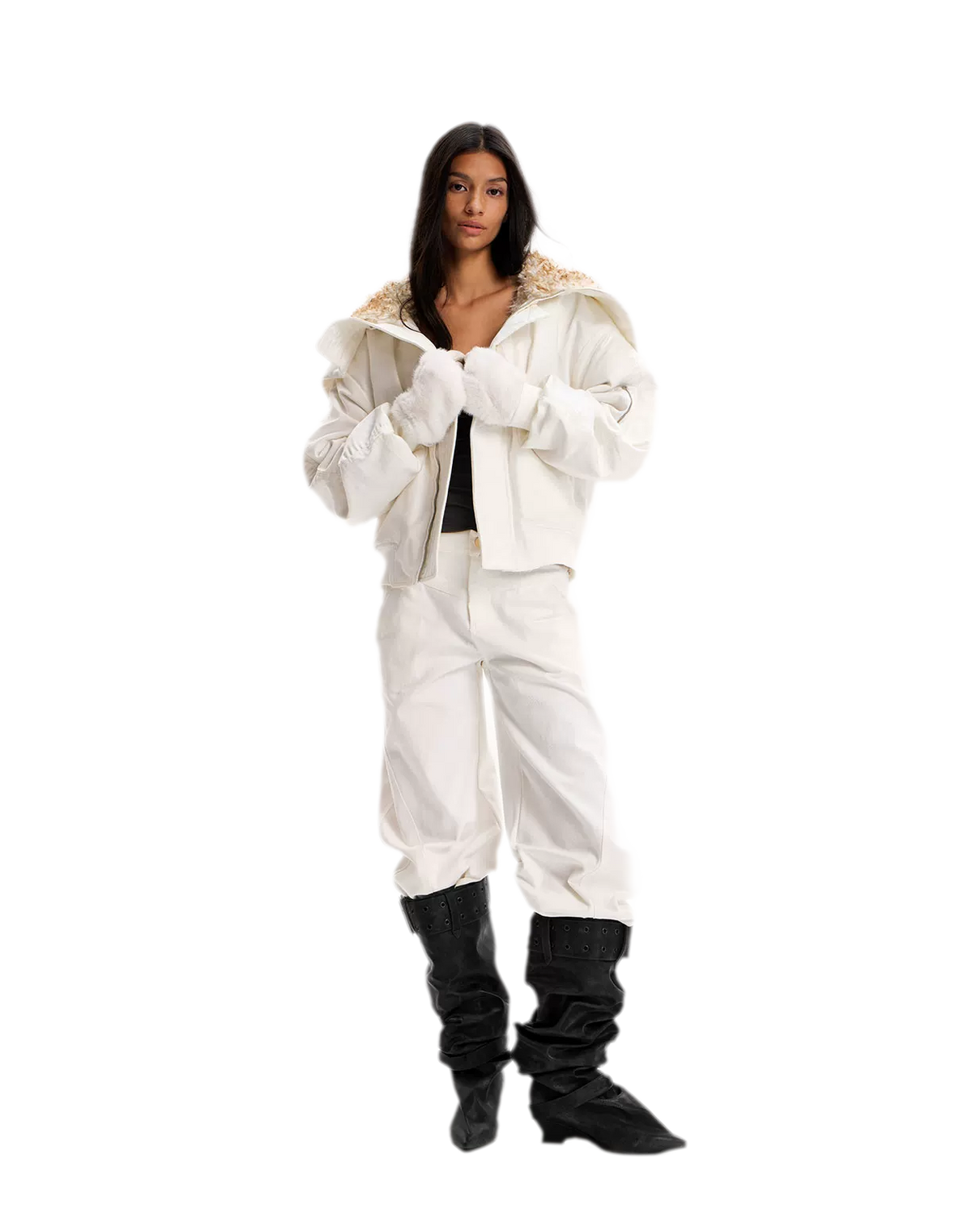 Pointed Slouchy Knee-High Boots