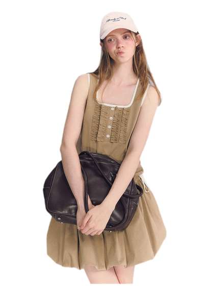 Ruched Lace Bubble Dress