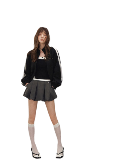 Structured Zipper Collar Jacket