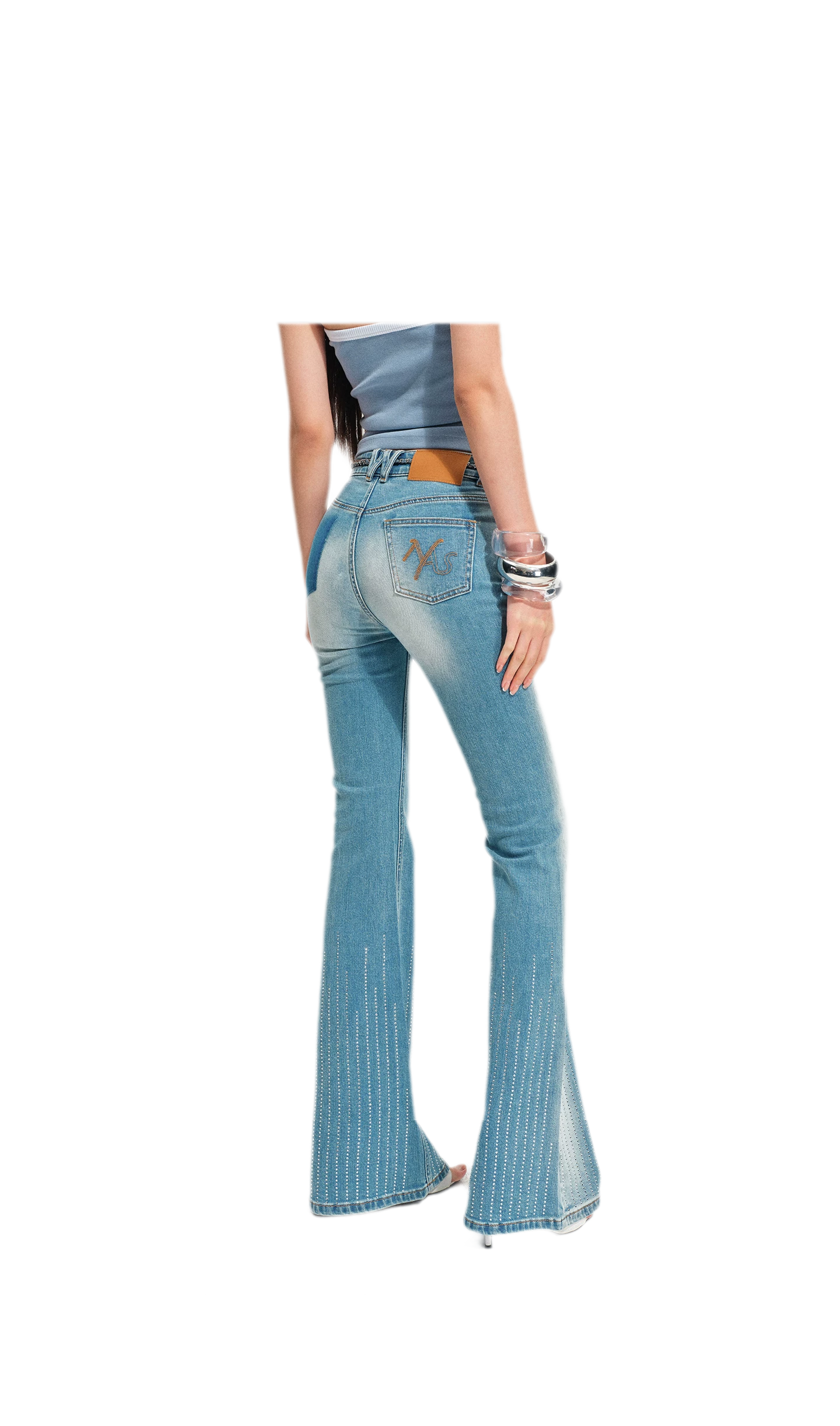 Shimmer Micro-Flare Jeans