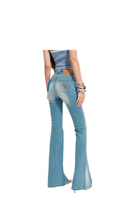 Shimmer Micro-Flare Jeans