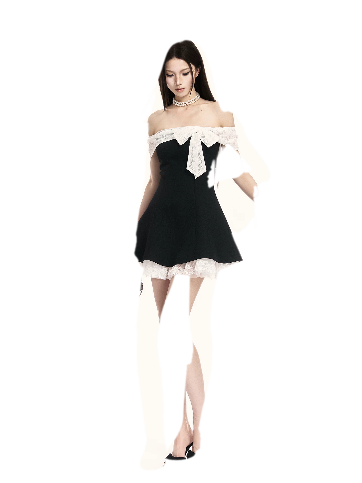 Black White Lace Dress