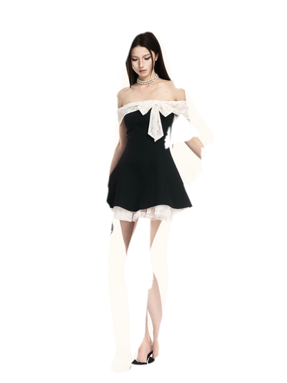 Black White Lace Dress