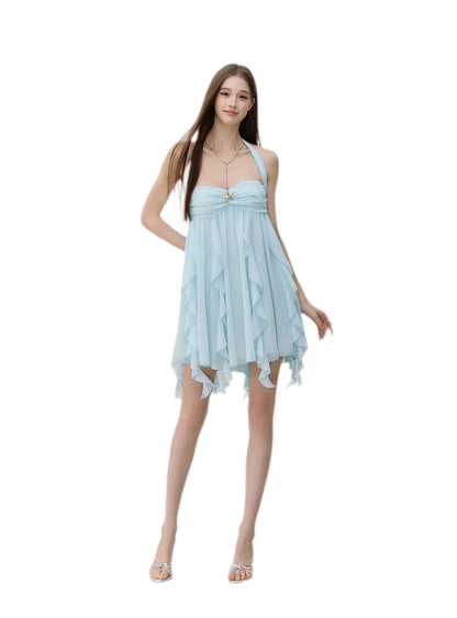 Starfish Ruffle Halter Dress