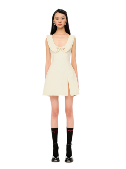 Rhinestone Bow A-Line Dress