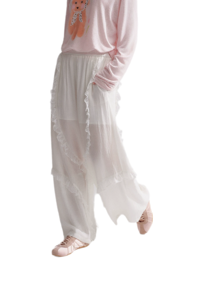 Lace Textured Wide Pants