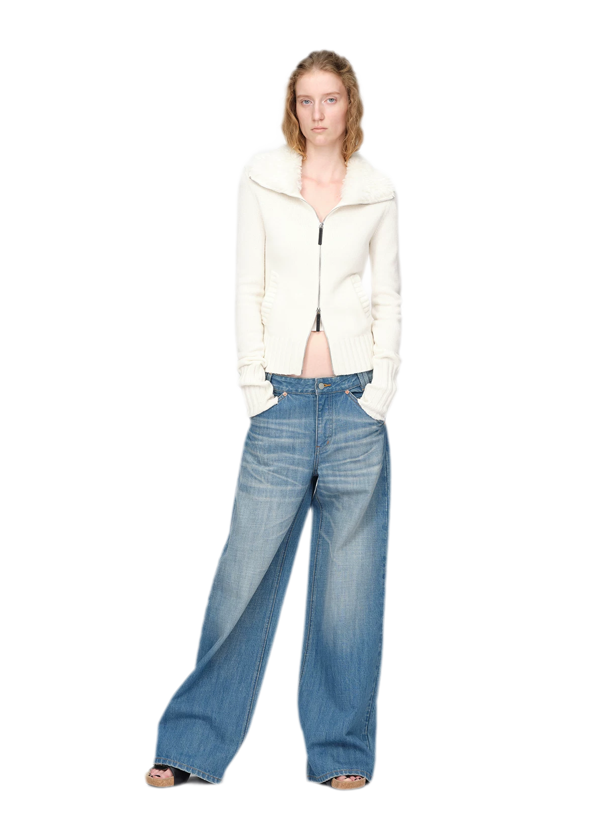 Wool Ribbed Fitted Cardigan