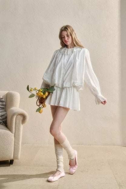 Embroidered Jacquard Shirt Dress