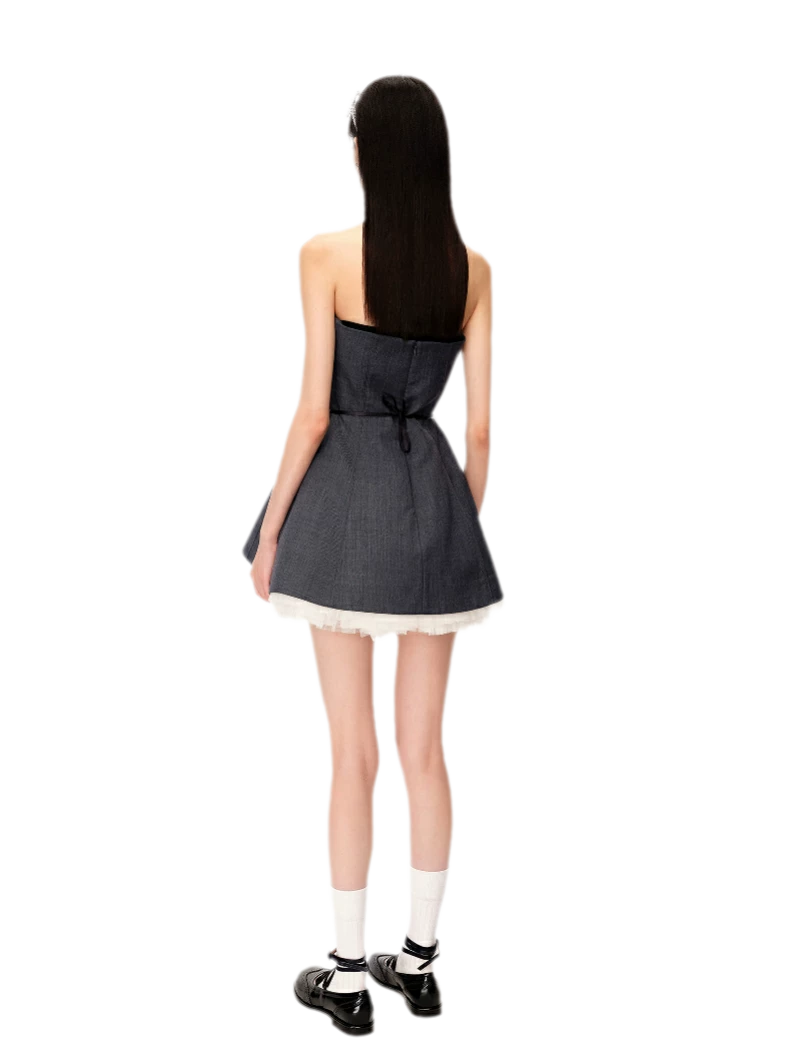 Structured Tulle A-Line Dress