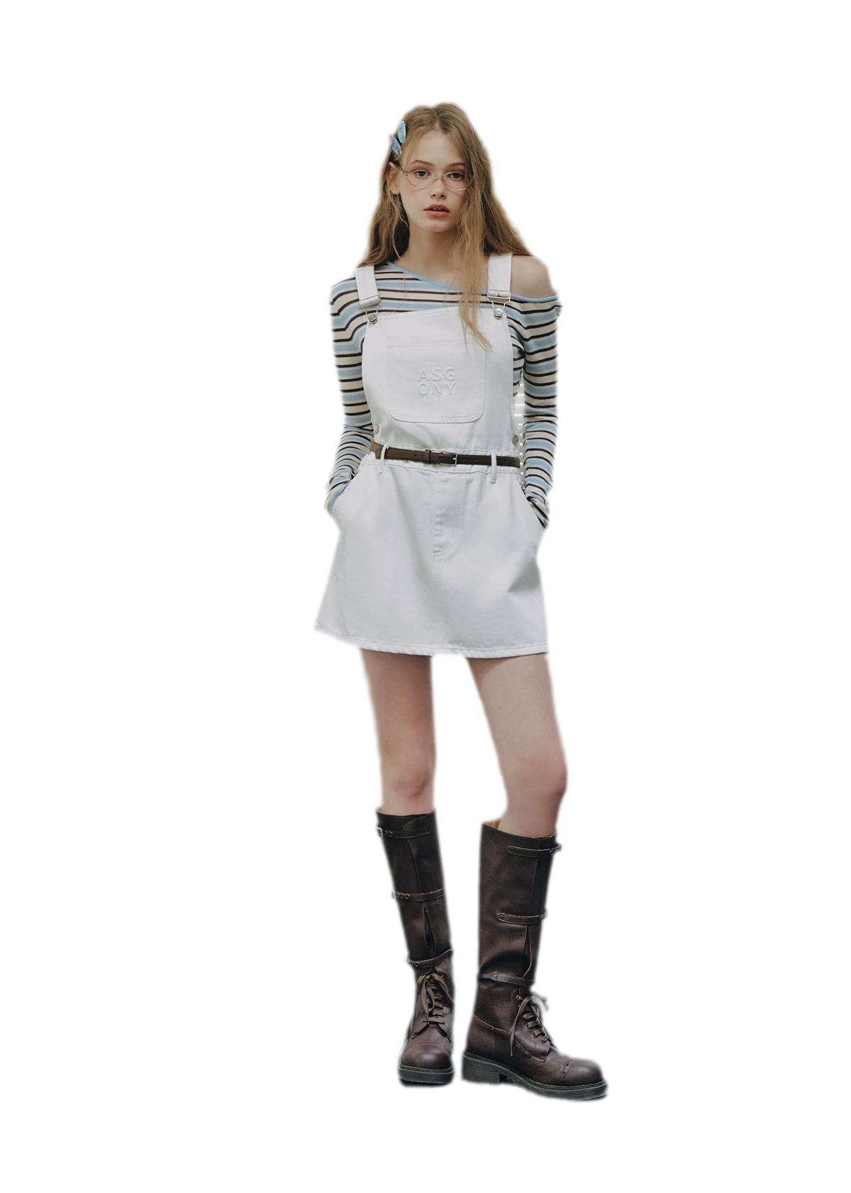 Contrast Stripe Cropped Knit Top