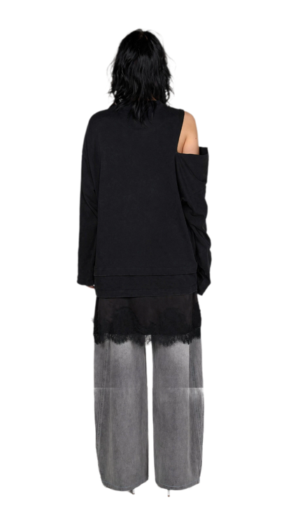 Wax-Dyed Cutout Graphic T-Shirt