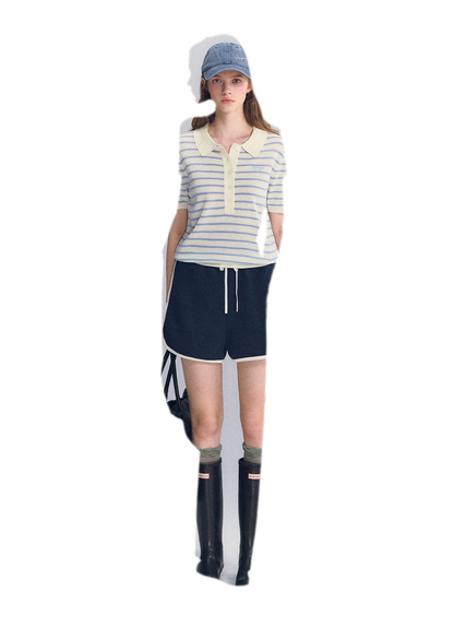 Striped Embroidered Polo
