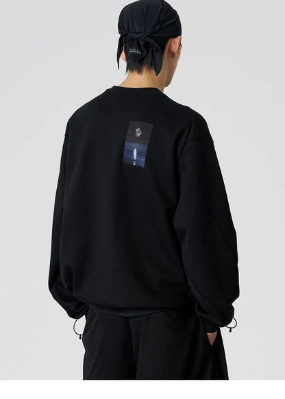 Twisted Sleeve Drawstring Sweatshirt