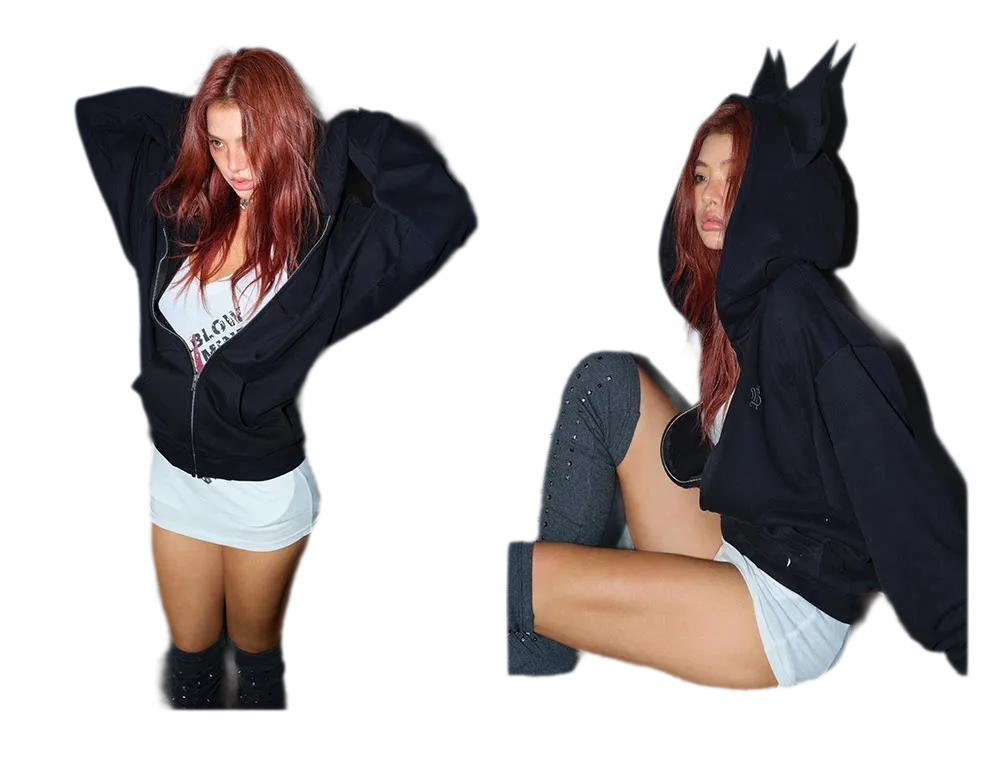 Devil Ear Zip Hoodie