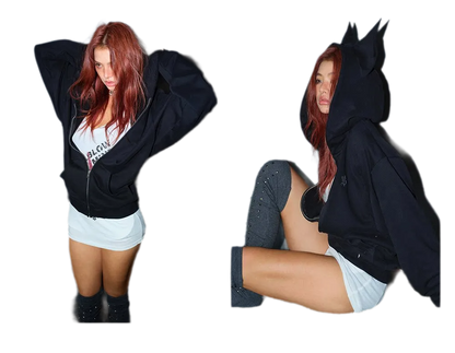 Devil Ear Zip Hoodie