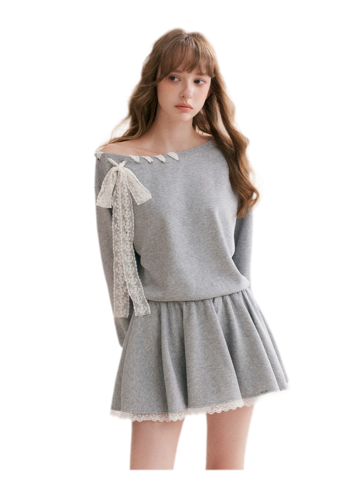 Lace Trim Off-Shoulder Dress
