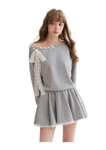 Lace Trim Off-Shoulder Dress