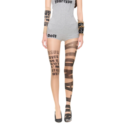 Sheer Letter Tights