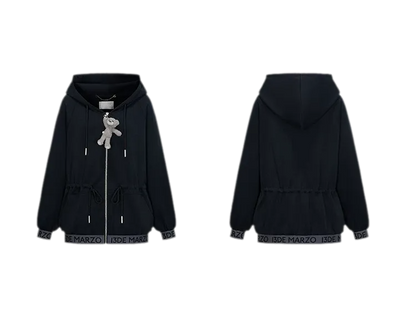 Logo Hooded Zip Jacket