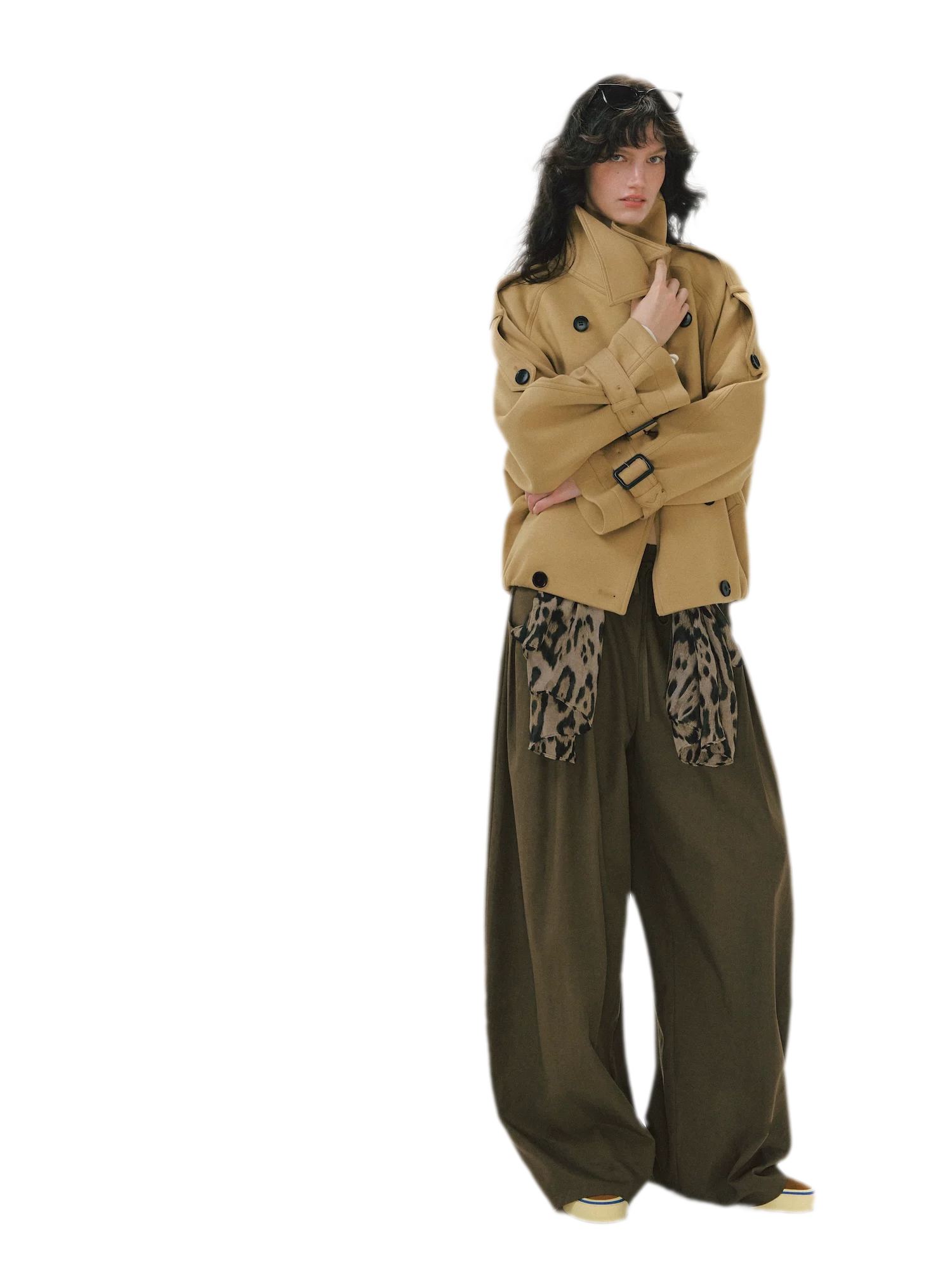 Heathered Cropped Oversized Jacket