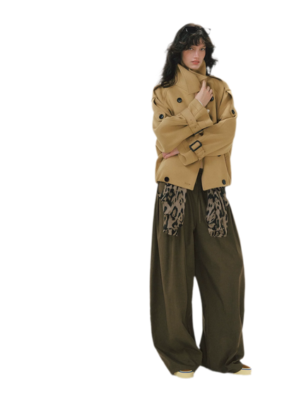 Heathered Cropped Oversized Jacket