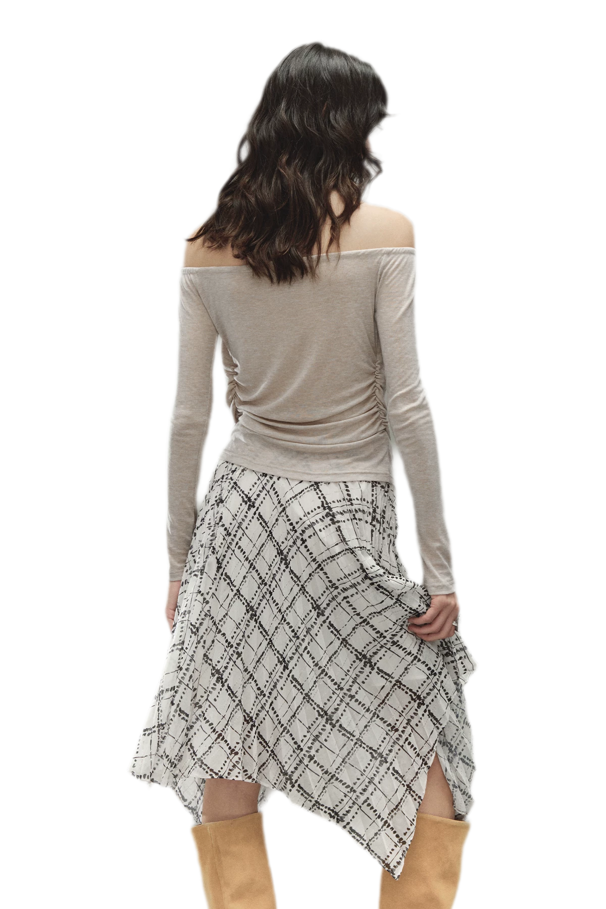 Tencel Wool Off-Shoulder Top