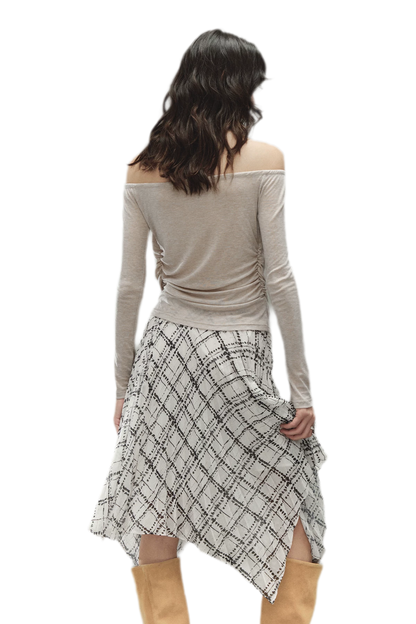 Tencel Wool Off-Shoulder Top