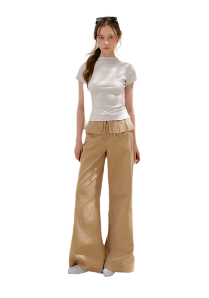 Pleated Wide-Leg Pants