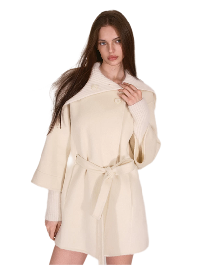 Double-Faced Asymmetric Wool Coat