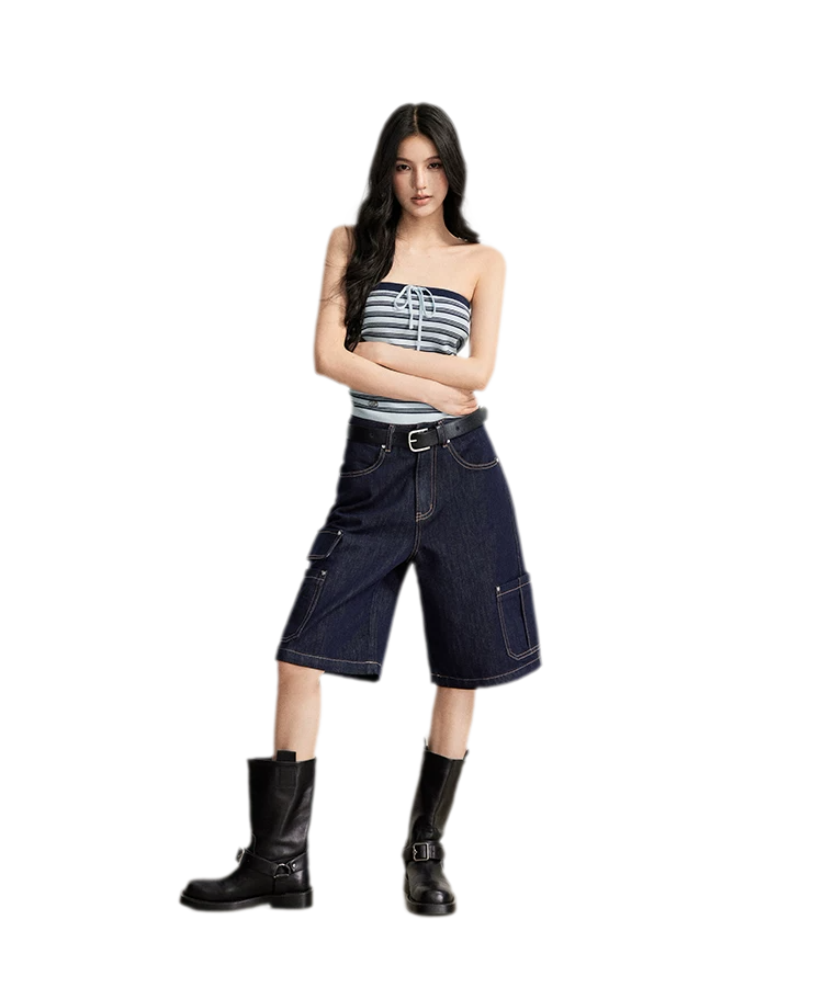 Wide-Leg Cargo Shorts