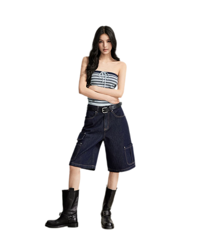 Wide-Leg Cargo Shorts