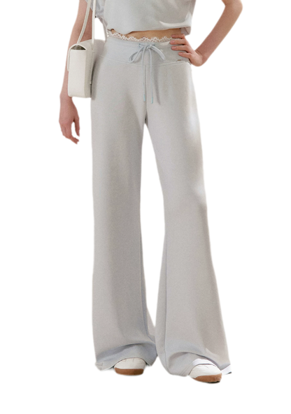 Airy Layered Lace Drawstring Pants