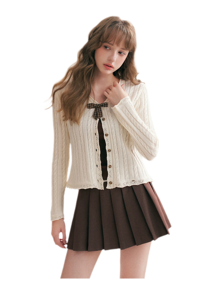 Cable Knit V-Neck Cardigan