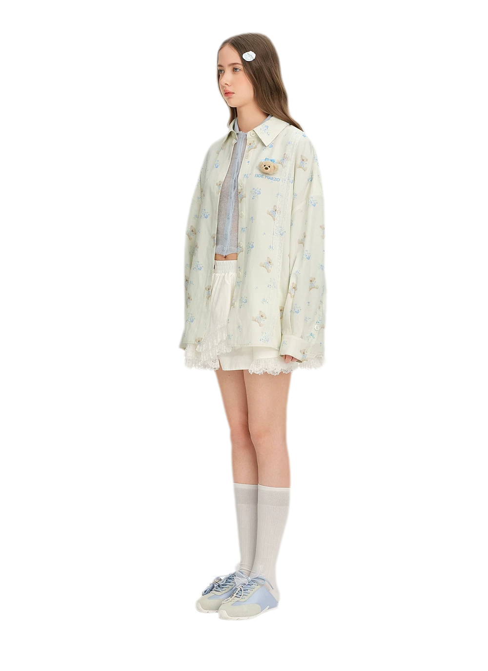 Floral Lace Trim Shirt