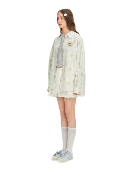 Floral Lace Trim Shirt