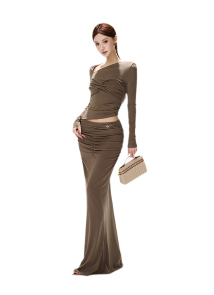 Ribbed Asymmetric Knit Set