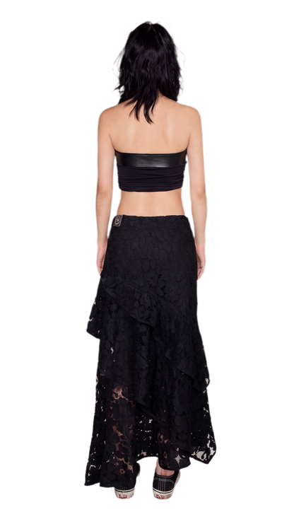 Spray-Dyed Lace Asymmetric Skirt