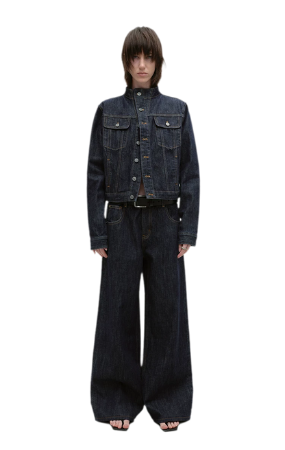 Redline Cropped Raw Denim Jacket