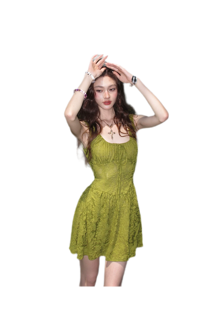 Moss Lace Waist Dress