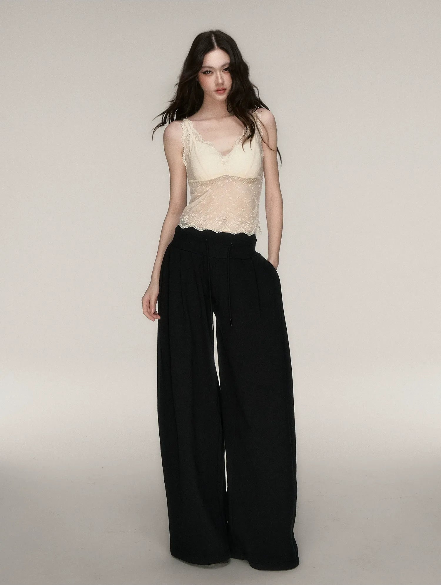 Elastic Lace Trim Camisole