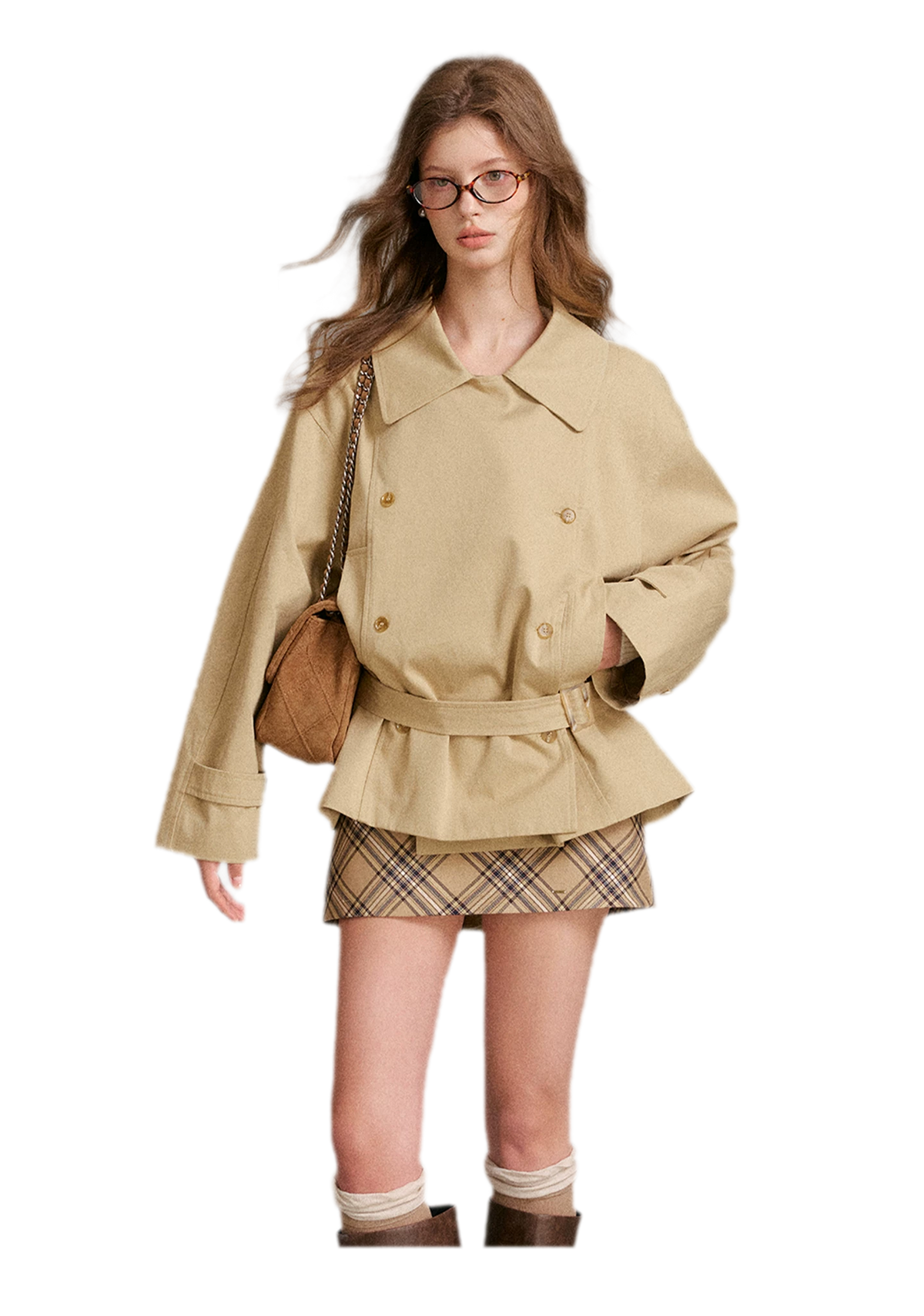 Áo trench cotton hai hàng khuy