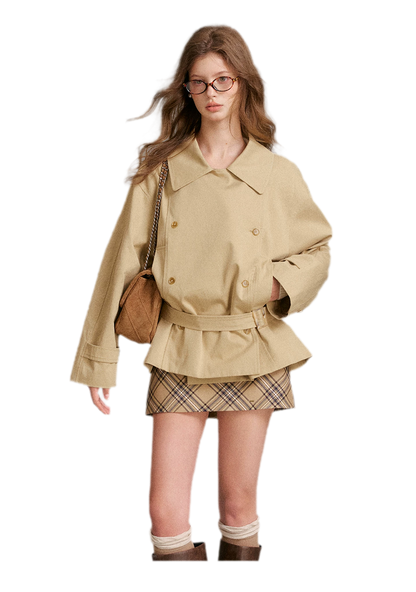 Áo trench cotton hai hàng khuy